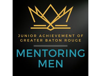 black background with a gold crown and Mentoring Men in turquoise