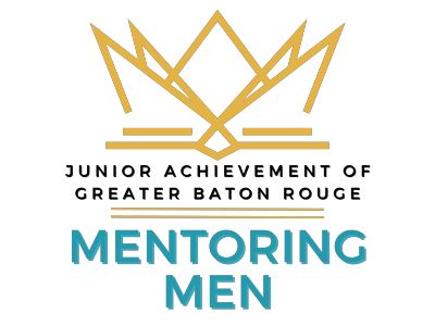 black background with a gold crown and Mentoring Men in turquoise